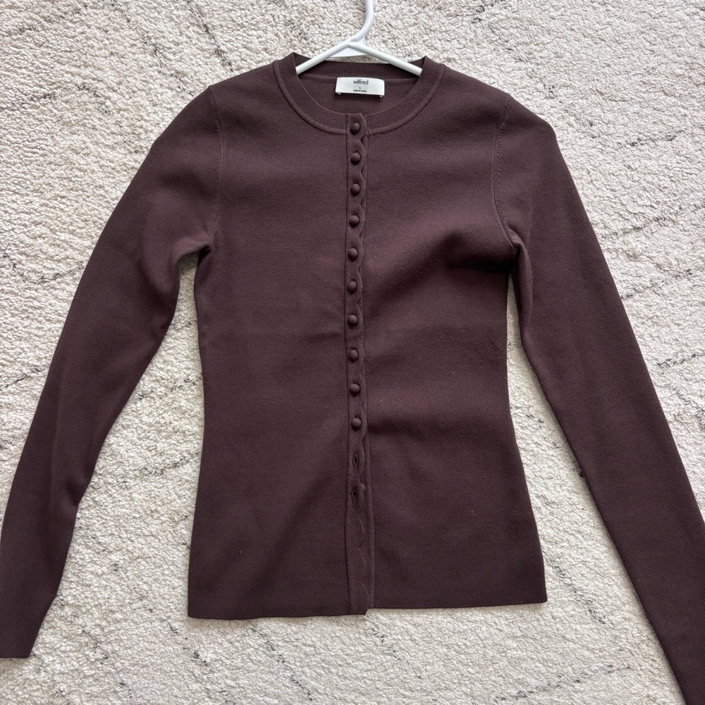 Aritzia Wilfred Shelley Cardigan in chocolate Brown